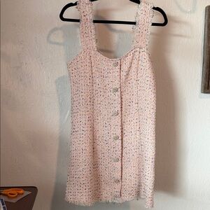 LF Multicolor Tweed Dress with Pearl Accent